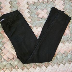R1893 Stretch Black Denim Skinny Pull On Jeggings